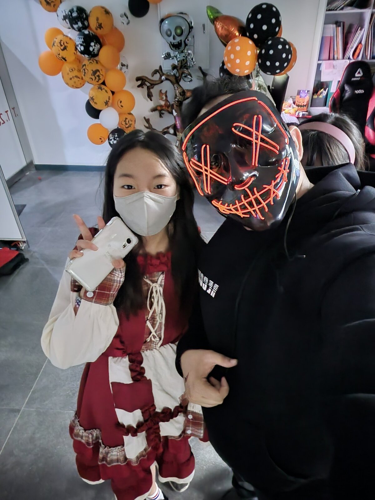 Halloween party, with children’s faces protected